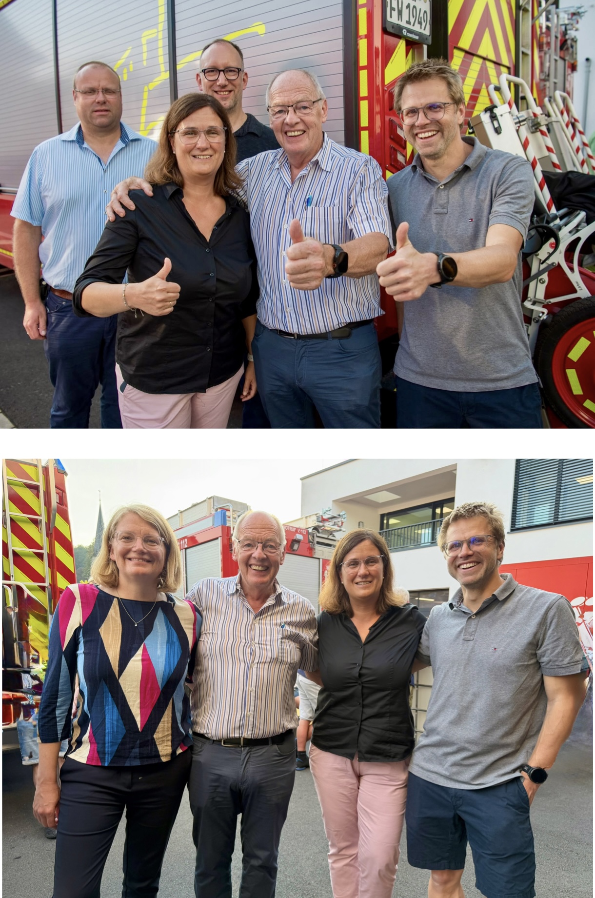  oben: v.l.n.r.: Sascha Schneider, Evelyn H�ller, Jan L�ck, Willi Fenninger, Dirk Heiderich. 
unten: v.l.n.r.: Alexandra Gau�, Willi Fenninger, Evelyn H�ller, Dirk Heiderich.